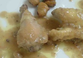 Pollo di corte con birra di marroni