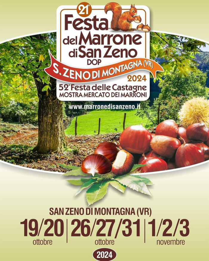 Locandina della Festa del Marrone di San Zeno dop 2024