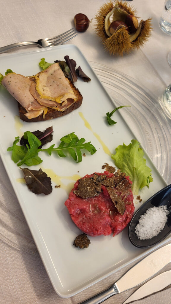 Antipasto con tartufo dei Monti Lessini e marroni di San Zeno di Montagna
