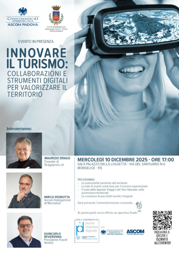 Locandina del convegno Innovare il Turismo promosso da Ascom Monselice