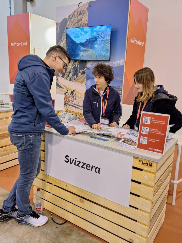 stand della Svizzera alla Fiera del Cicloturismo 2026 a Padova
