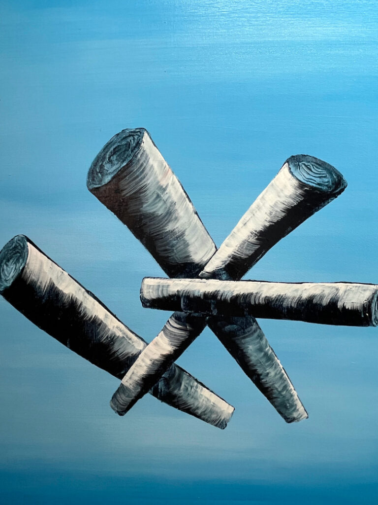 esempio di pittura dell'artista Renzo Gianella, presente alla mostra a Chioggia nel Tempio di San Martino