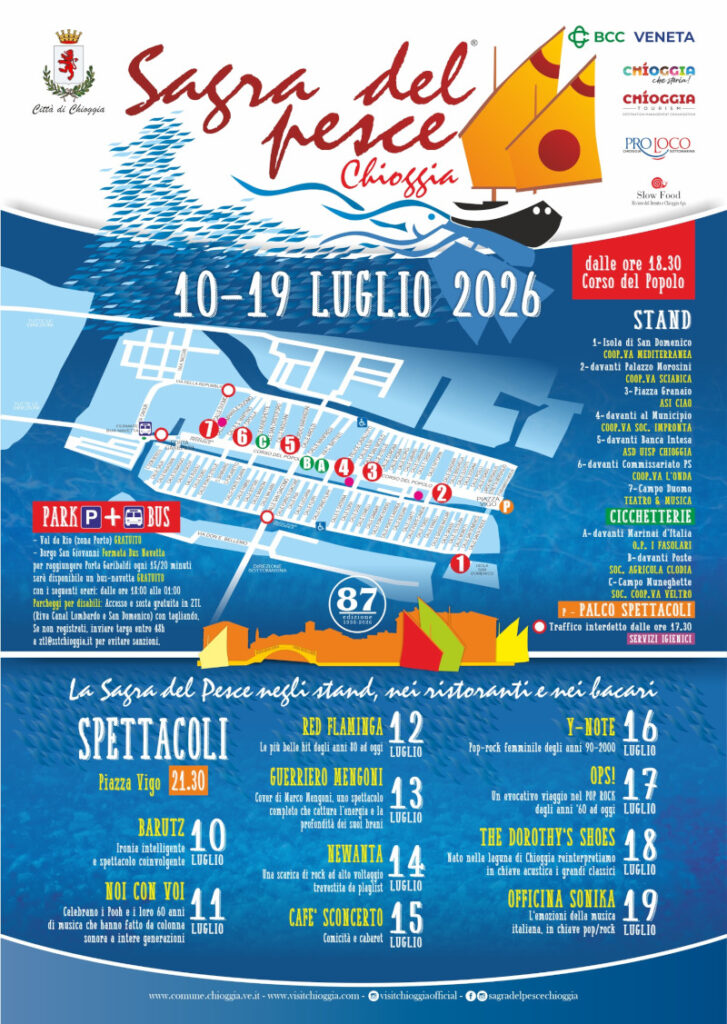 Locandina della sagra del pesce a Chioggia 2026