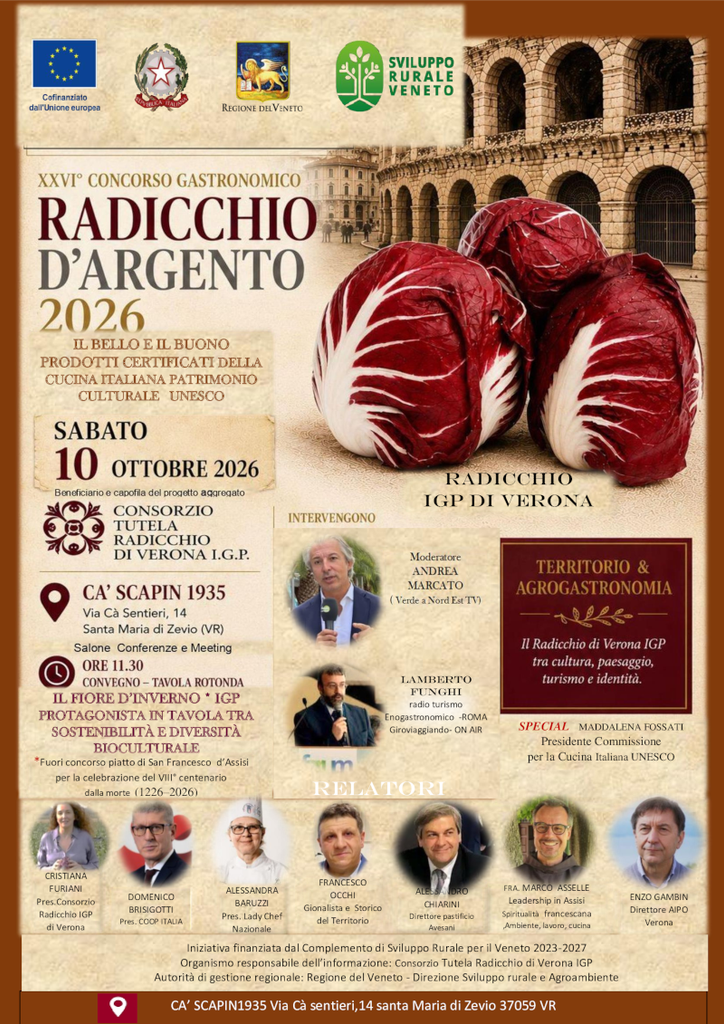 Locandina del concorso gastronomico Radicchio d'Argento 2026