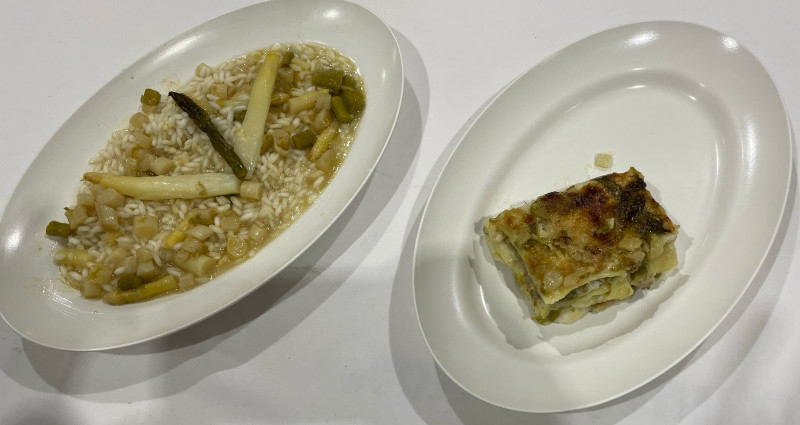 risotto e pasta al forno con asparago di Codevigo